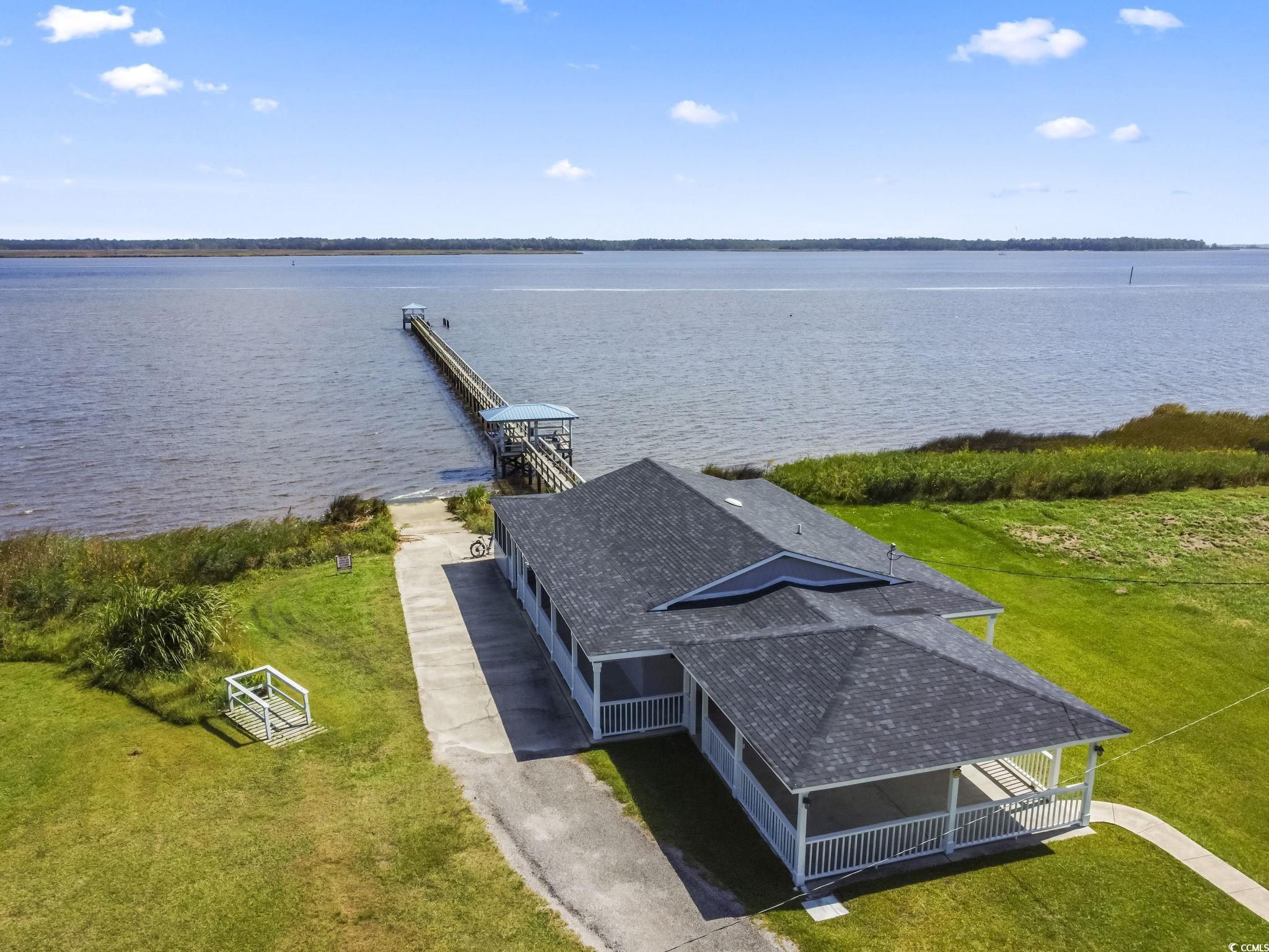 308 Concorde Drive Georgetown, SC 29440 - Photo 7 of 40 Aerial view of pier, great for fishing and beautiful sunsets