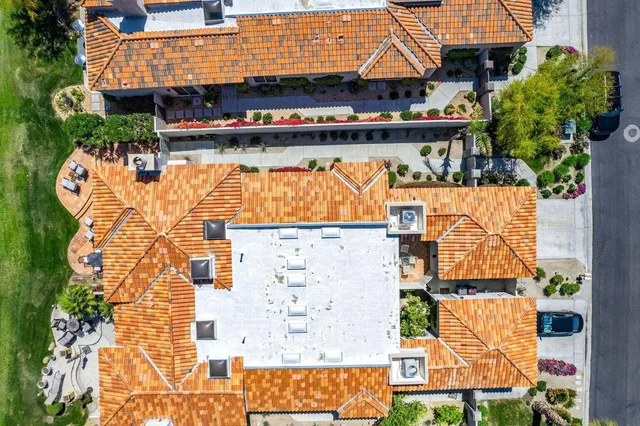 an aerial view of swimming pool
