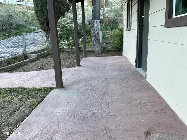 a view of a yard with porch