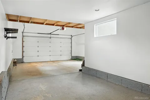 an empty room with storage