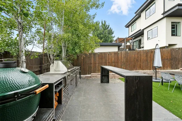 a view of outdoor space with seating