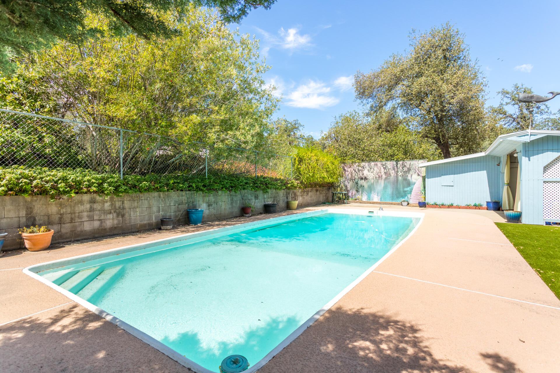 8695 Valley View Road Redding, CA 96001 - Photo 44 of 62 a view of a backyard with a lake view