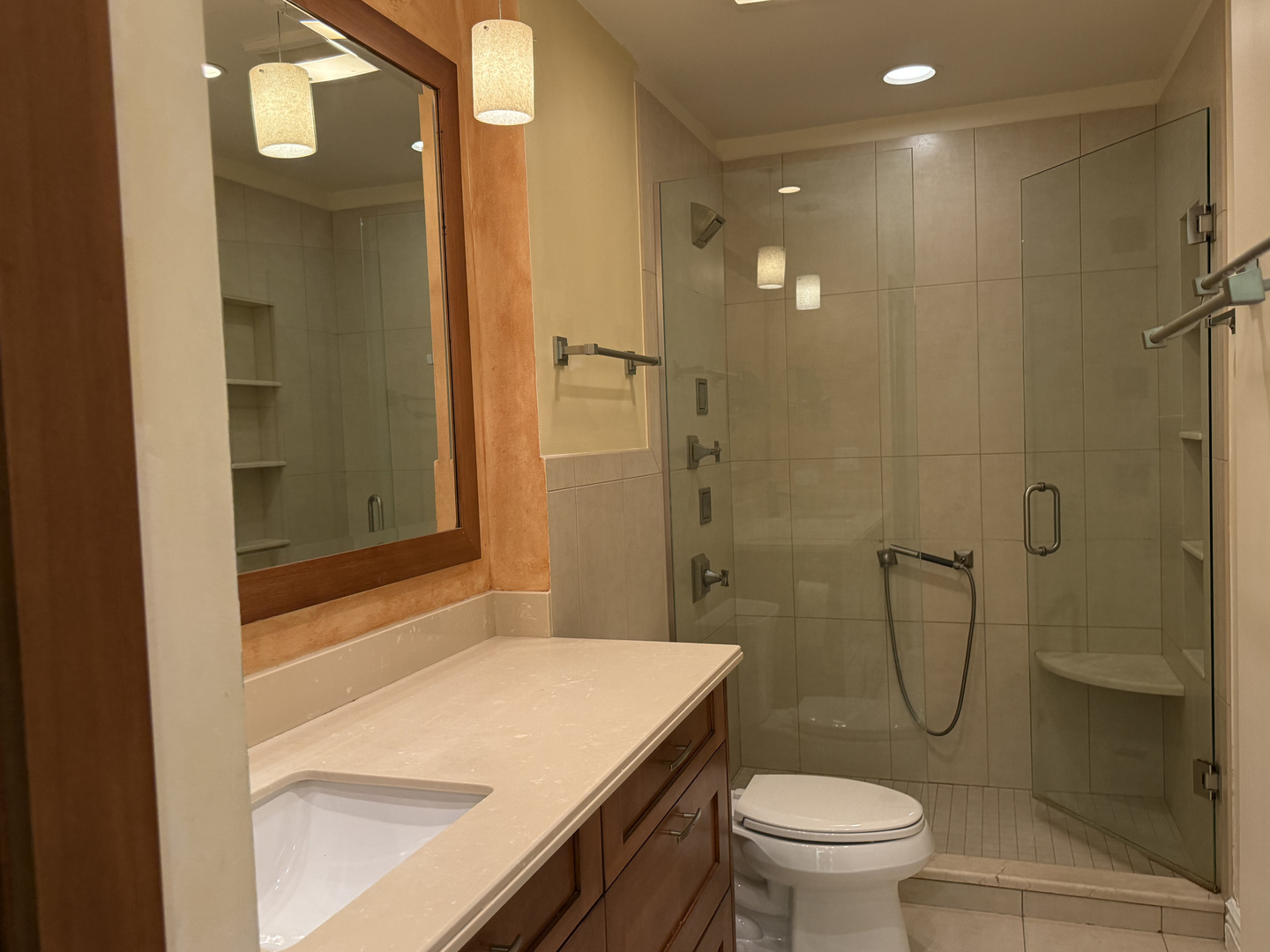 60 South Dee Road, Unit G Park Ridge, IL 60068 - Photo 23 of 23 a bathroom with a granite countertop sink toilet and shower