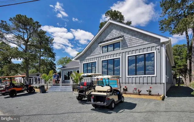 a car parked in front of a house