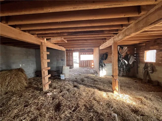 a view of a field with an ocean