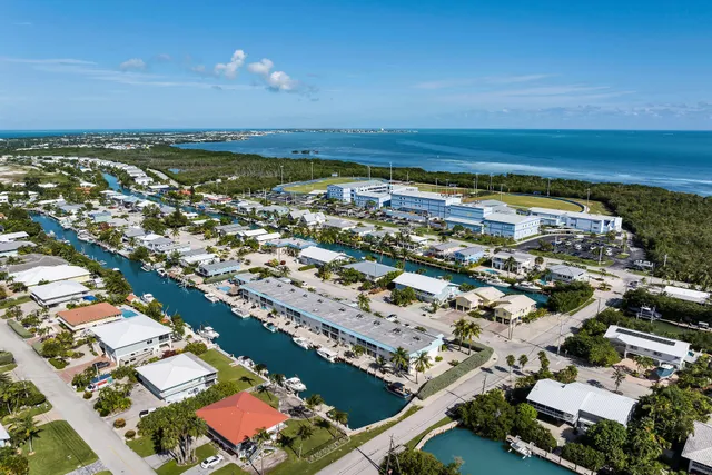 a view of a city with ocean view