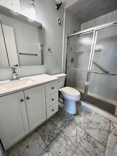 1122 North Clark Street, Unit 2806 Chicago, IL 60610 - Photo 16 of 20 a bathroom with a sink toilet and a shower