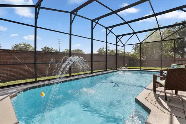 a view of a backyard with garden