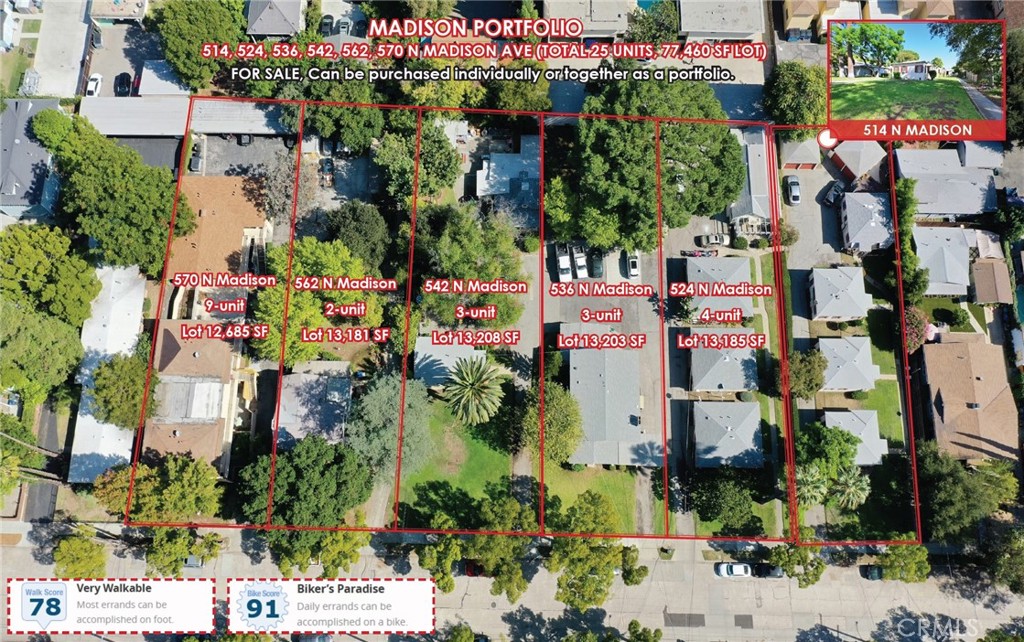 514 North Madison Avenue Pasadena, CA 91101 - Photo 9 of 29 an aerial view of multiple house