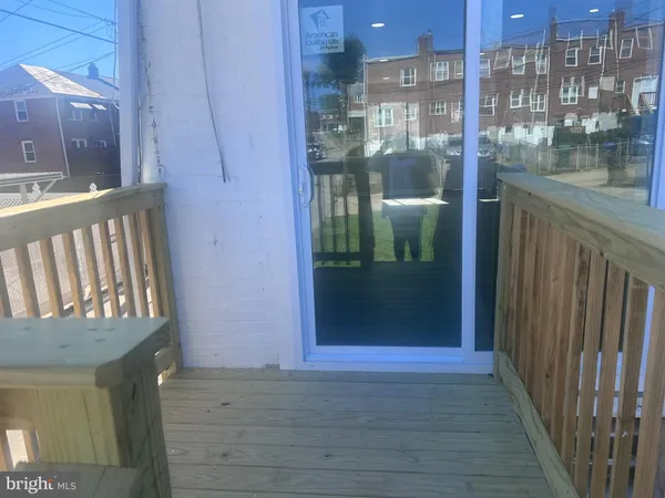 a view of a glass door with a glass door