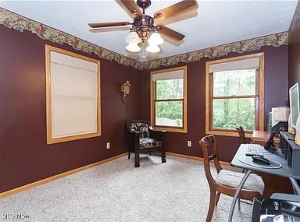 2632 Berry Road Akron, OH 44320 - Photo 17 of 39 Carpeted office with ceiling fan- before moving in