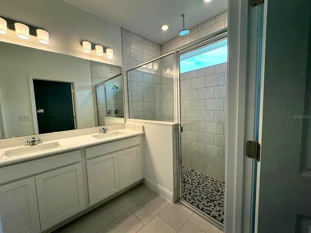 a bathroom with a shower