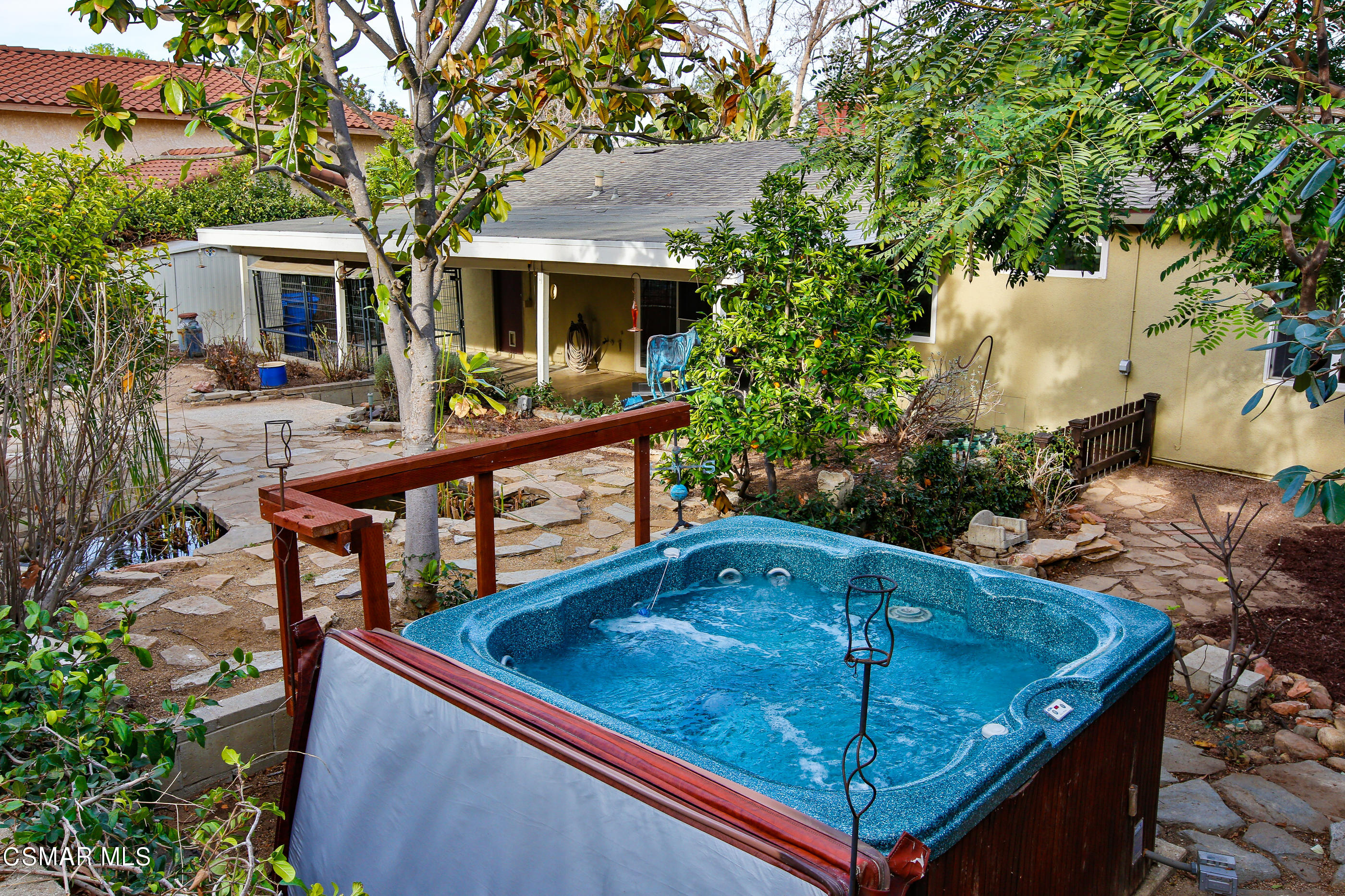 807 Talbert Avenue Simi Valley, CA 93065 - Photo 30 of 33 a view of a backyard with a small pool and furniture