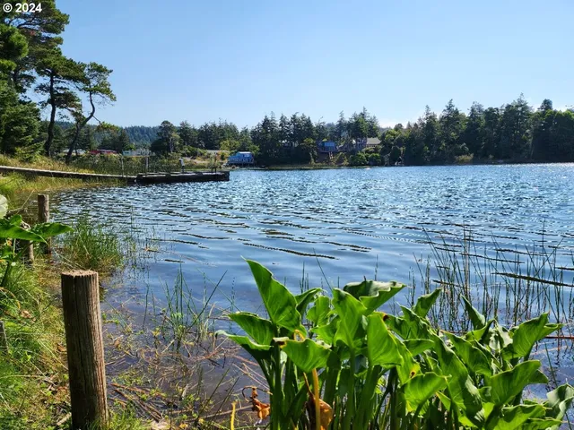 a aerial view of a house with a lake view