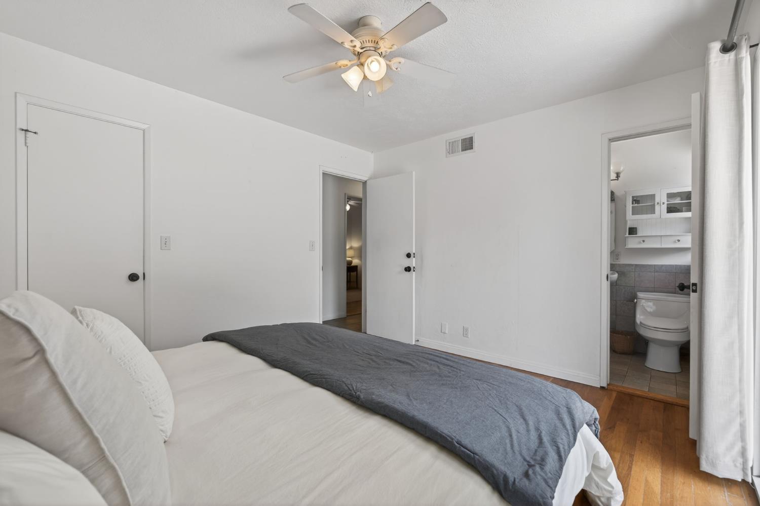 1977 South Rice Road Ojai, CA 93023 - Photo 12 of 27 a bedroom with a bed and a walk in closet