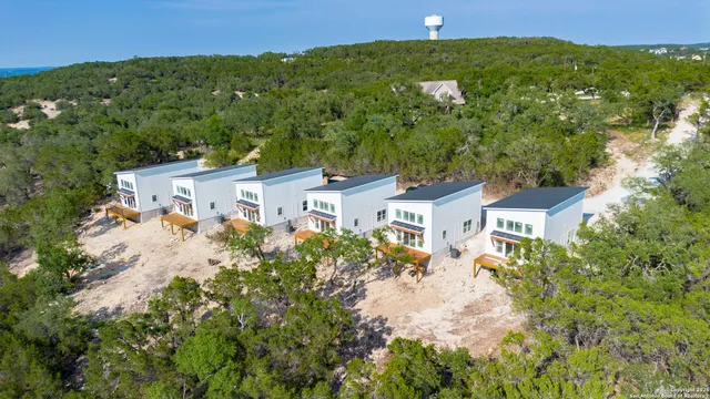 an aerial view of a house