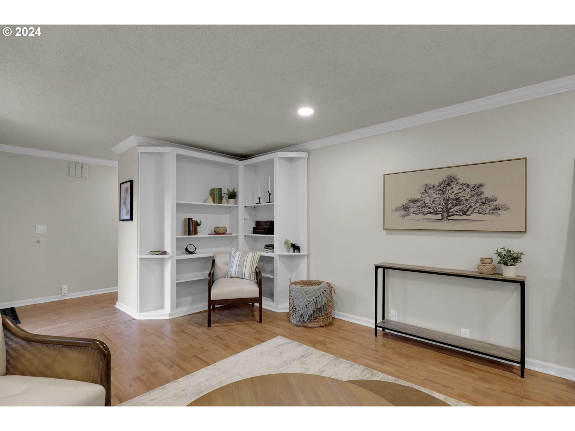 100 Westbrook Way Eugene, OR 97405 - Photo 26 of 48 a living room with furniture and a dining table with wooden floor