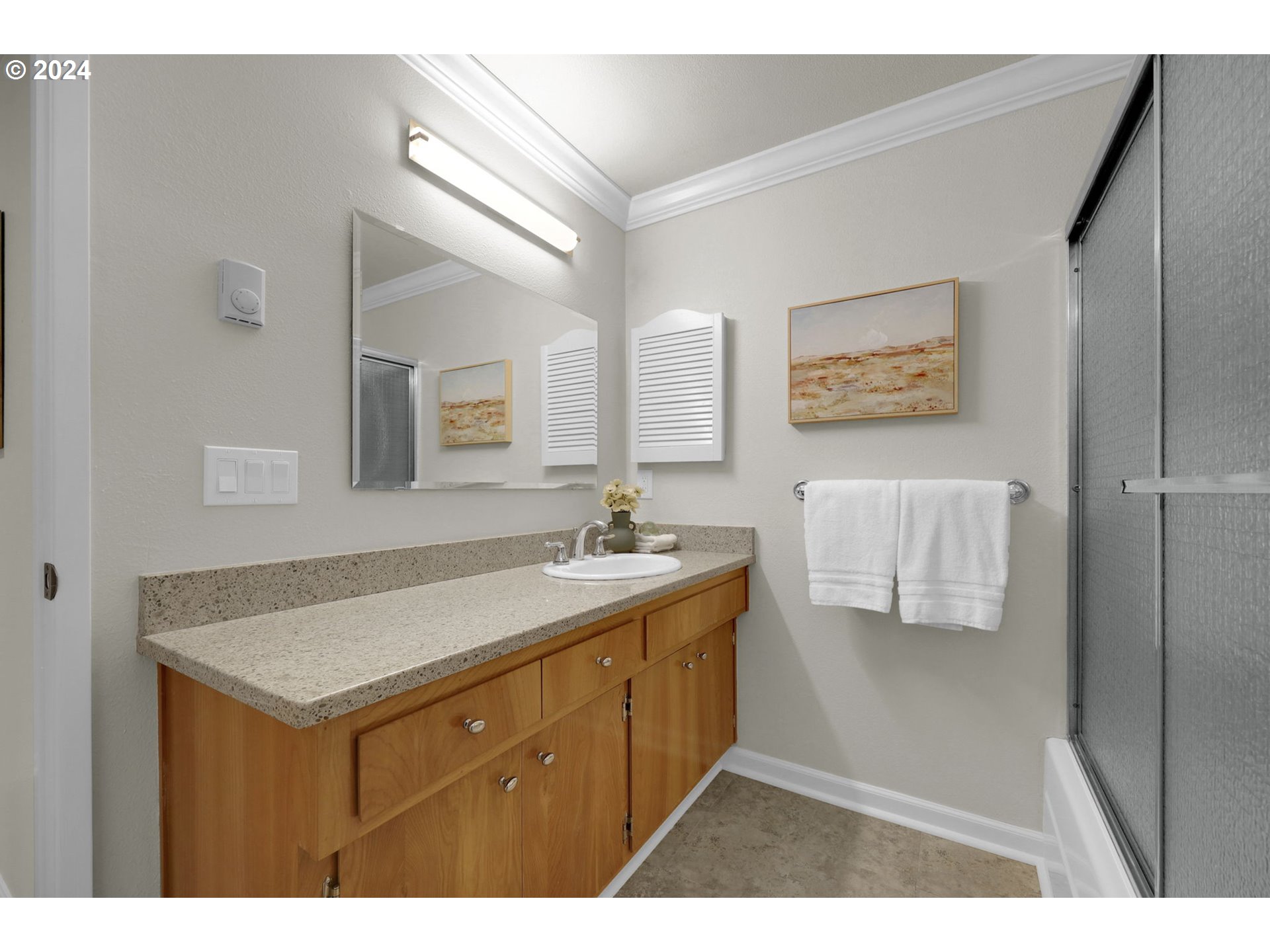 100 Westbrook Way Eugene, OR 97405 - Photo 38 of 48 a bathroom with a sink vanity and mirror