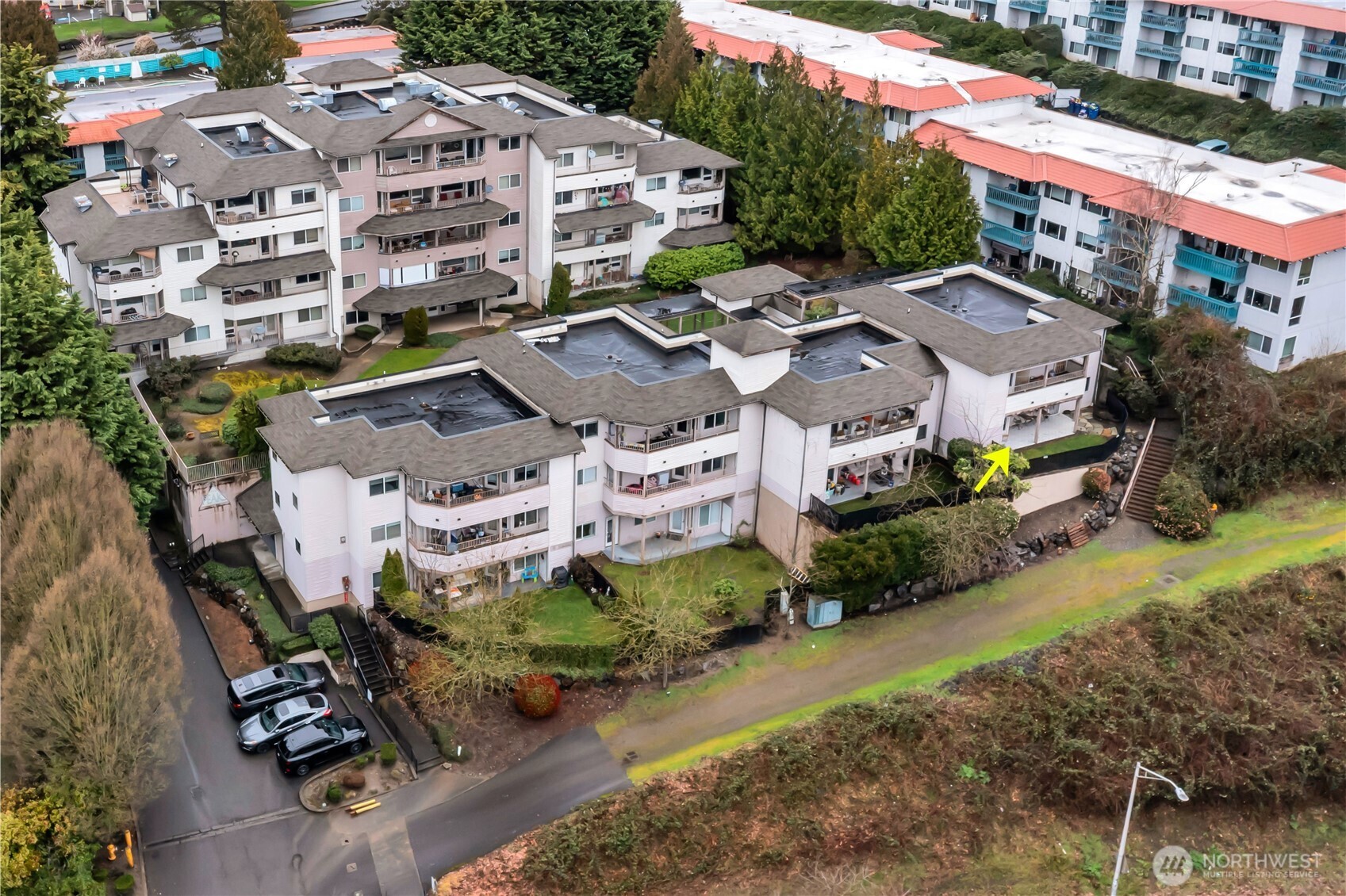 15310 Macadam Road South, Unit A204 Tukwila, WA 98188 - Photo 23 of 25 an aerial view of multiple houses with yard