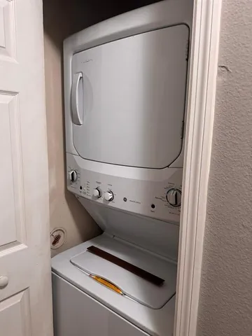a close up view of washer and dryer