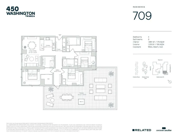 $5,795,000 | 450 Washington Street, Unit 709 | TriBeCa