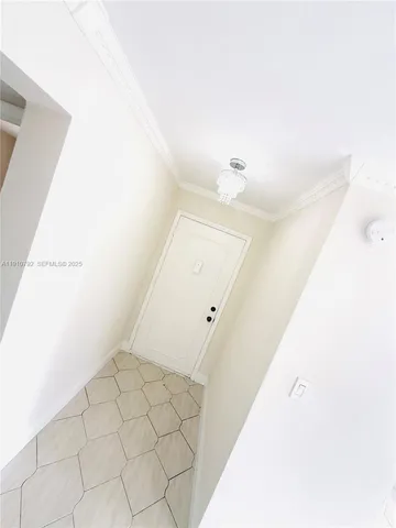 a view of a garden from a balcony