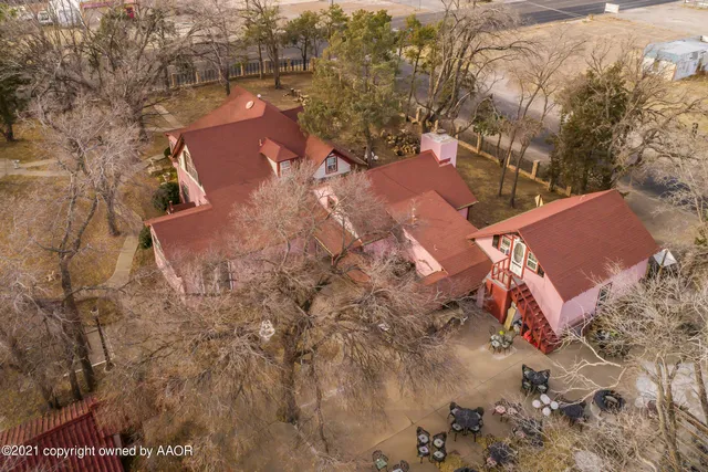 an aerial view of multiple house