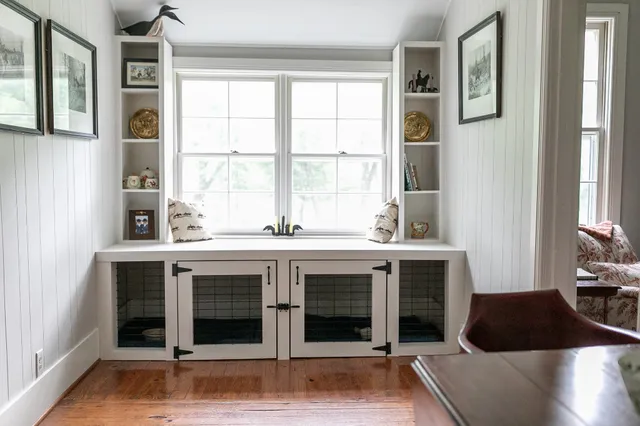 a view of a livingroom with furniture and wooden floor