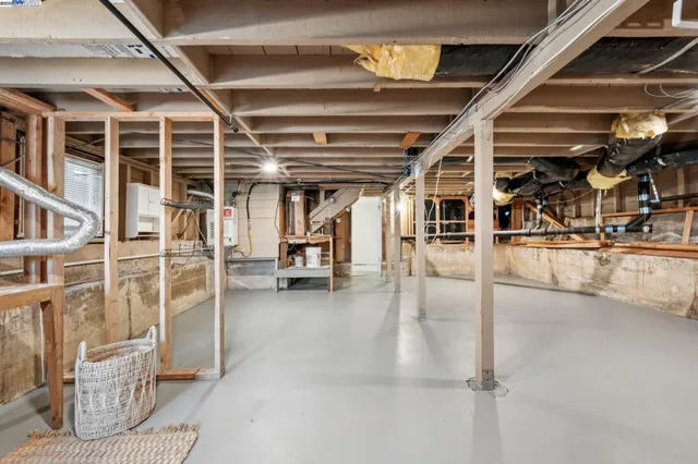 a view of a hallway with staircase