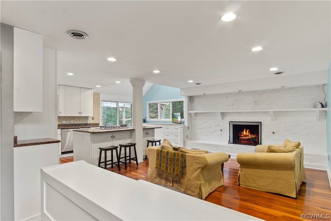 103 Overlook Drive Williamsburg, VA 23185 - Photo 5 of 50 a living room with stainless steel appliances kitchen island a table and a couch