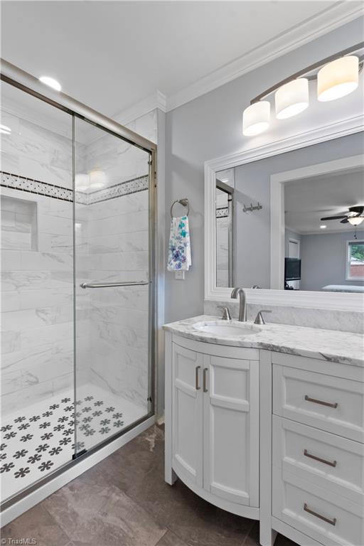 1342 Berwick Road Southwest Winston-Salem, NC 27103 - Photo 19 of 38 Primary bath with custom shower door