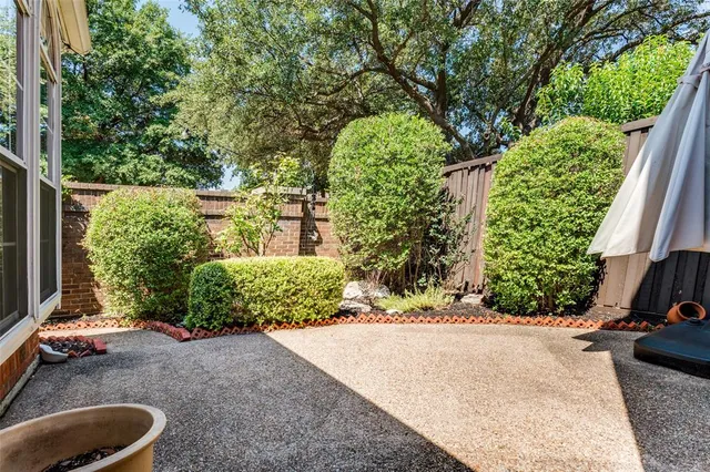a view of a garden with potted plants