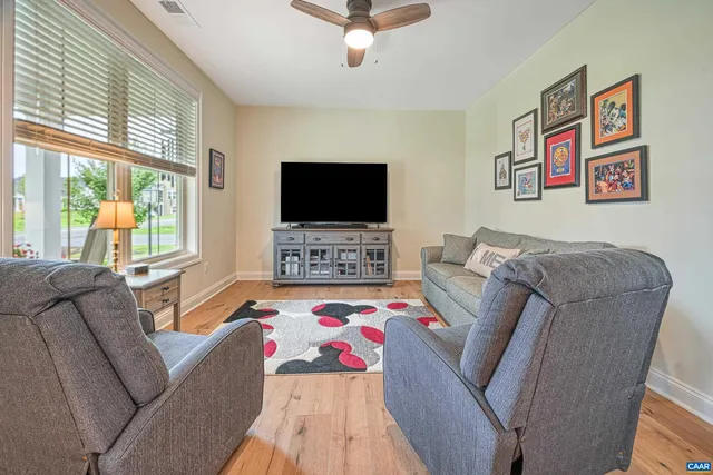 a living room with fireplace furniture and a flat screen tv