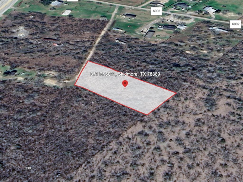 239 Private Road, Unit 6011 Skidmore, TX 78389 - Photo 2 of 6 Aerial view of property's location with property parcel outlined