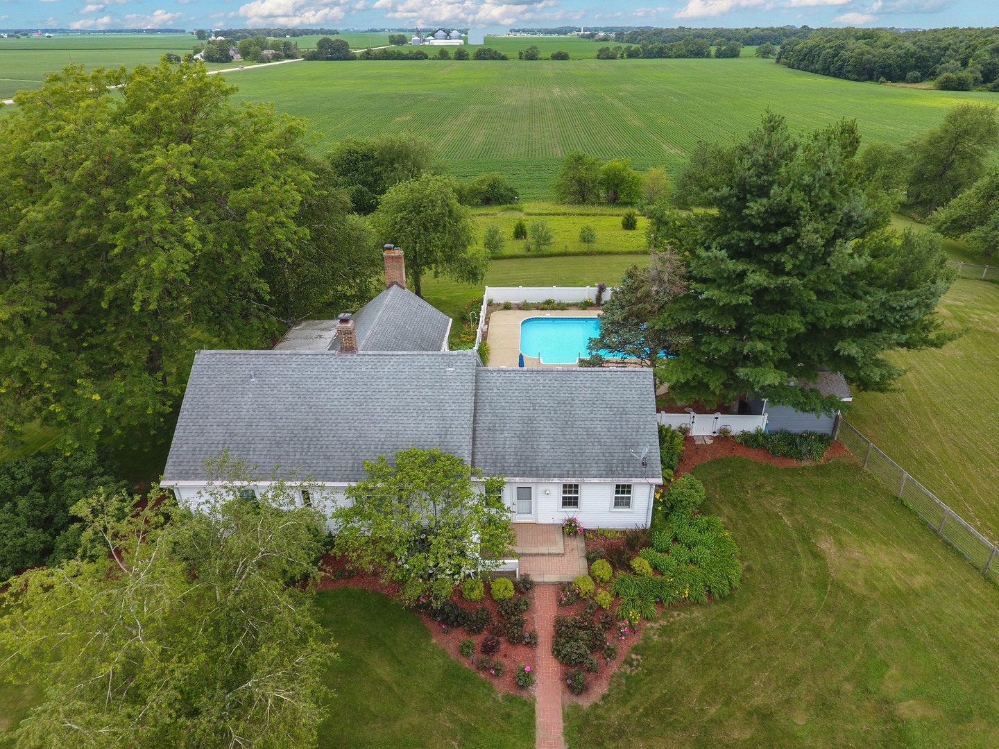 45W616 Keslinger Road Maple Park, IL 60151 - Photo 27 of 36 an aerial view of a house with a garden and lake view