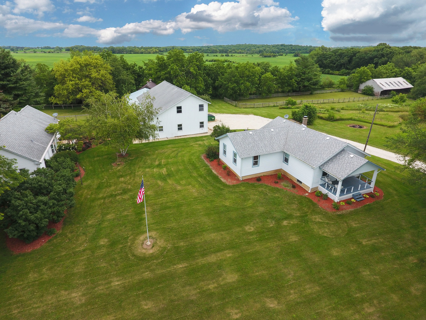 45W616 Keslinger Road Maple Park, IL 60151 - Photo 30 of 36 an aerial view of a house with pool big yard and large trees