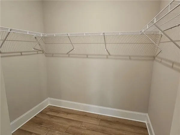 a view of a room with racks on the wall