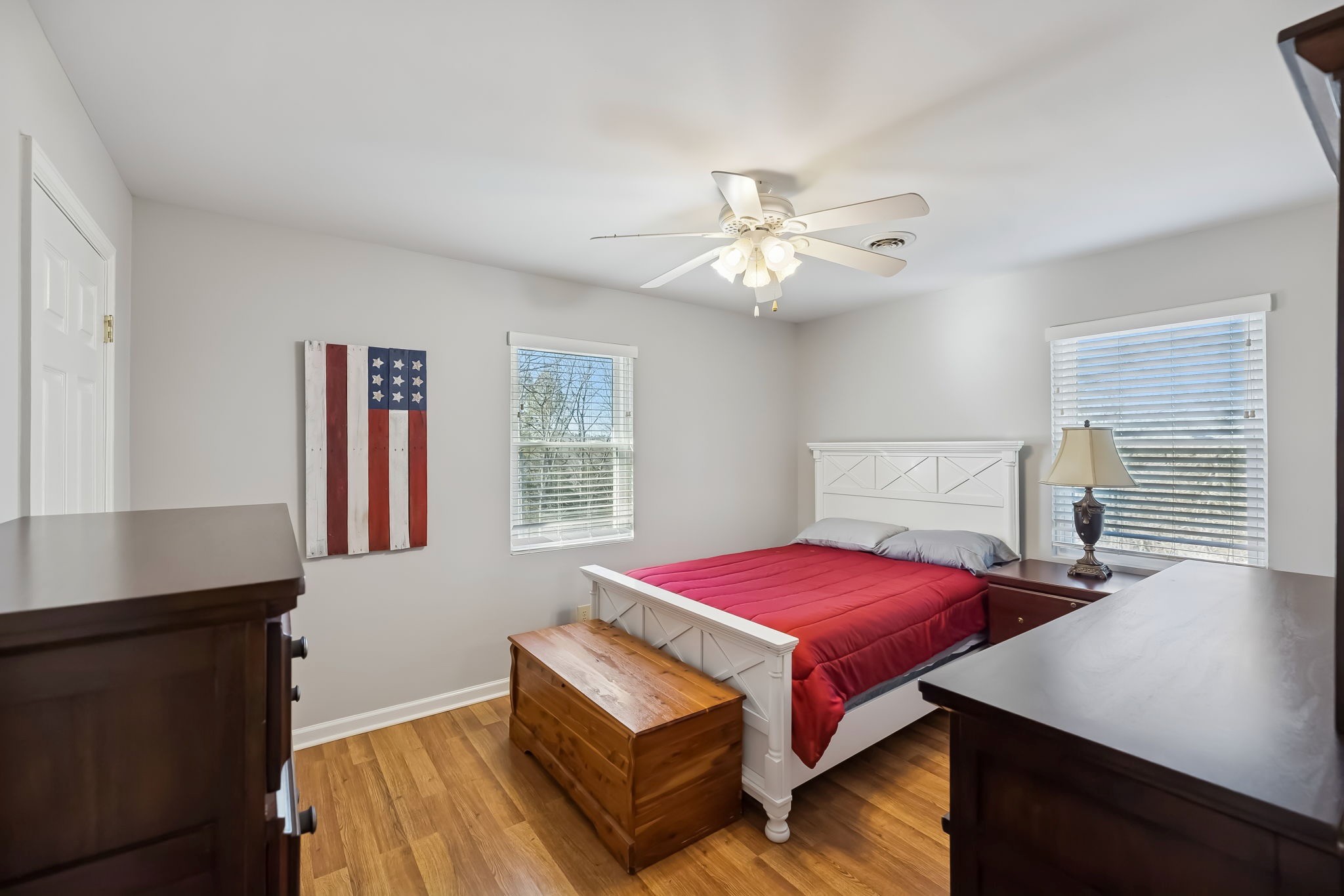 3400 Allsboro Road Cherokee, AL 35616 - Photo 68 of 100 a bedroom with a bed and a chandelier