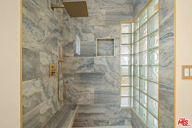 a bathroom with a shower
