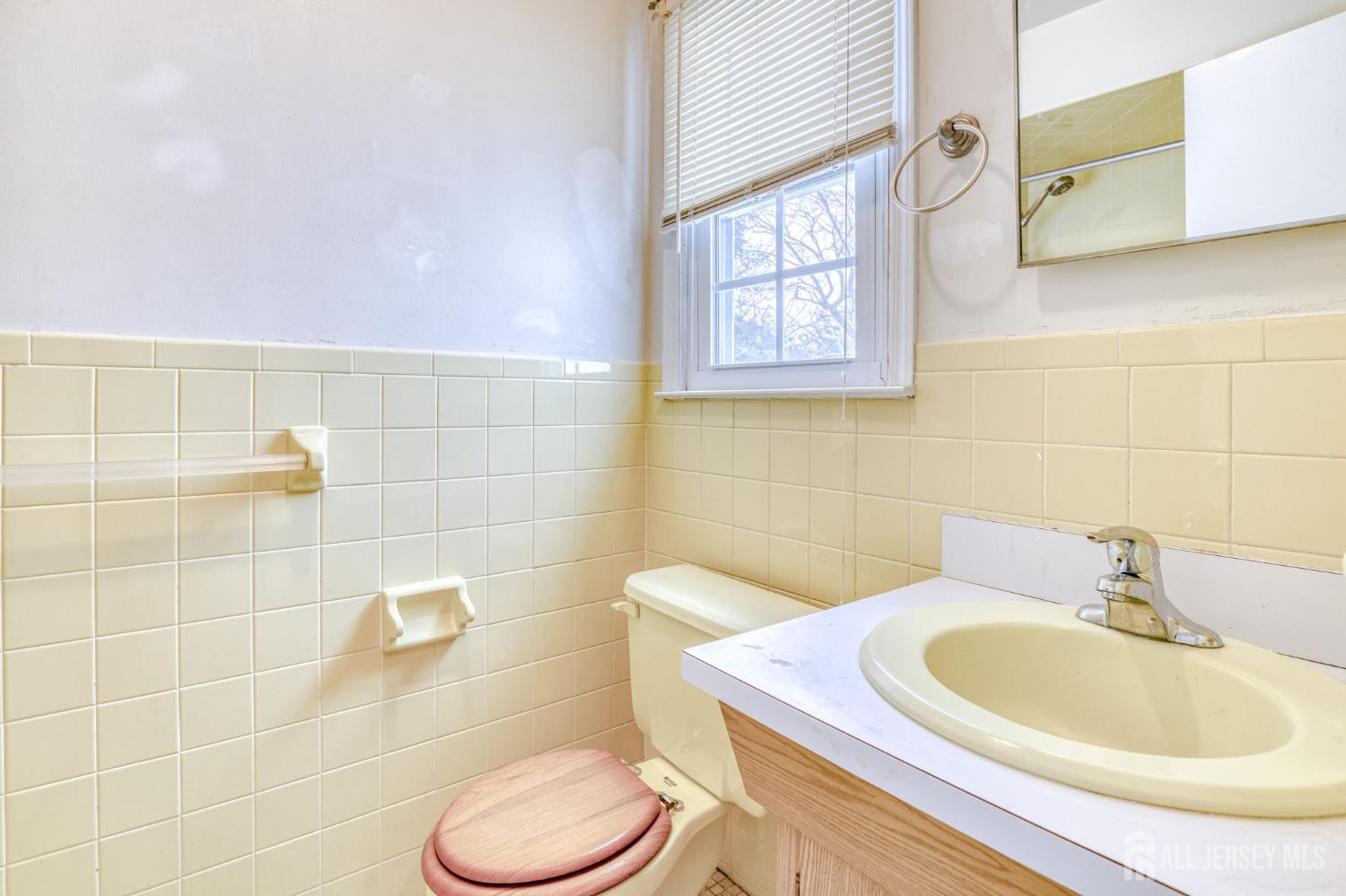 61 Ochs Avenue Milltown, NJ 08850 - Photo 16 of 29 a bathroom with a sink a toilet and mirror