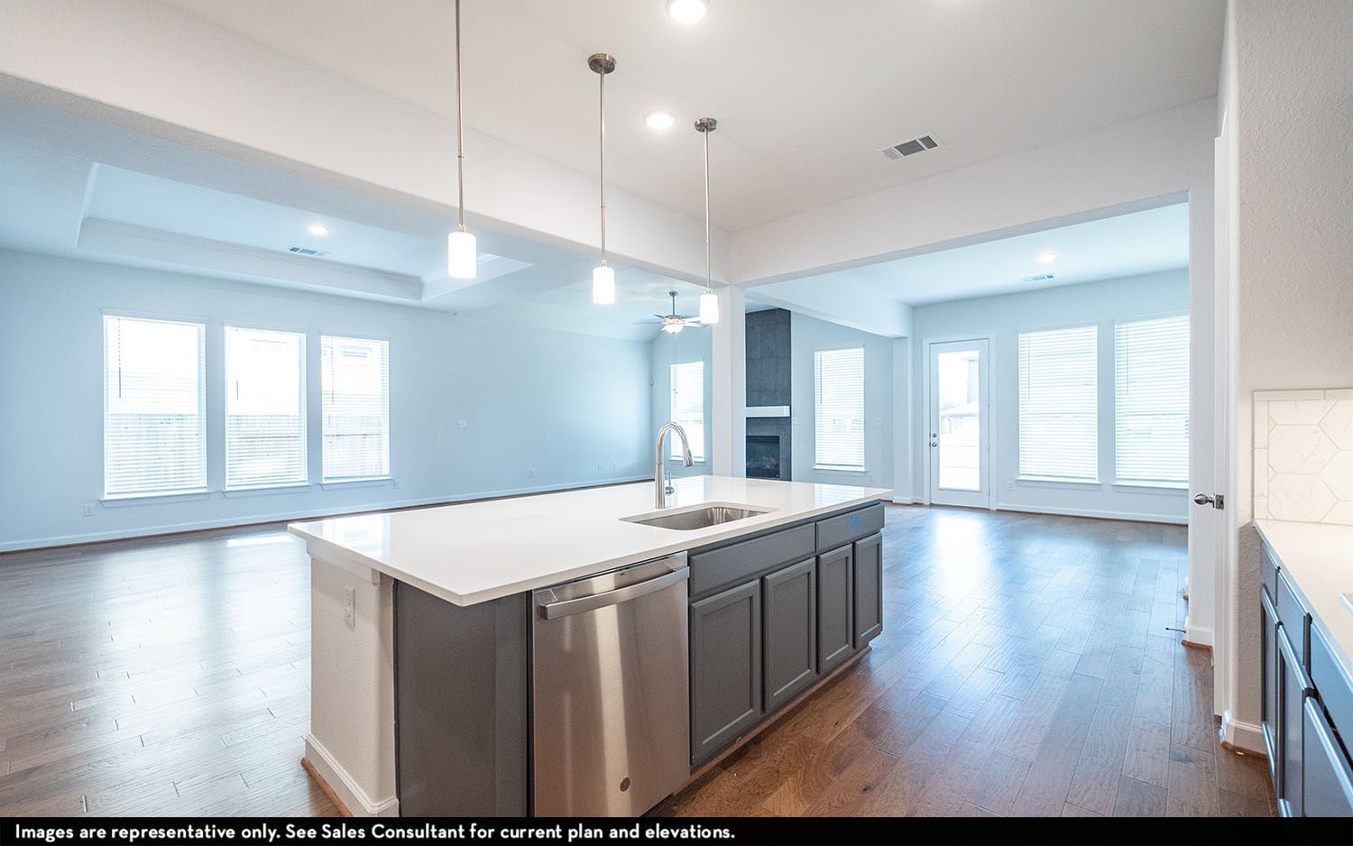 602 Johnston Drive Rosharon, TX 77583 - Photo 6 of 21 a kitchen with a sink and wooden floor