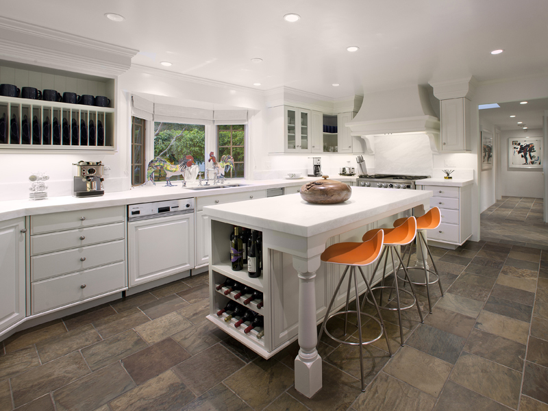 210 Hot Springs Road Montecito, CA 93108 - Photo 3 of 11 a kitchen with stainless steel appliances a sink a stove a refrigerator and cabinets