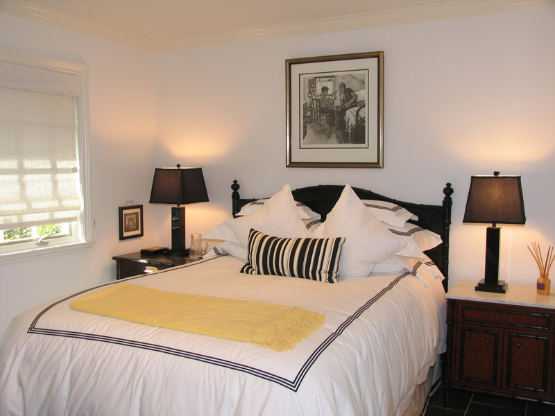 210 Hot Springs Road Montecito, CA 93108 - Photo 6 of 11 a bedroom with bed a lamp and a window