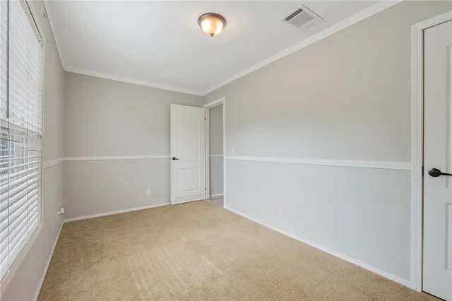 an empty room with closet