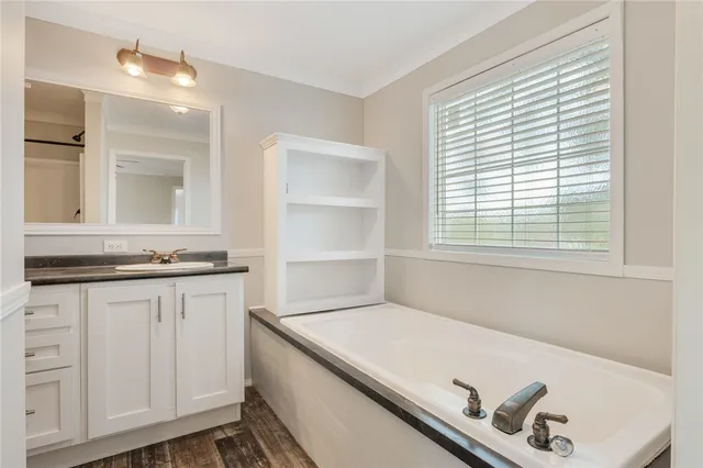 a bathroom with a sink and a bathtub