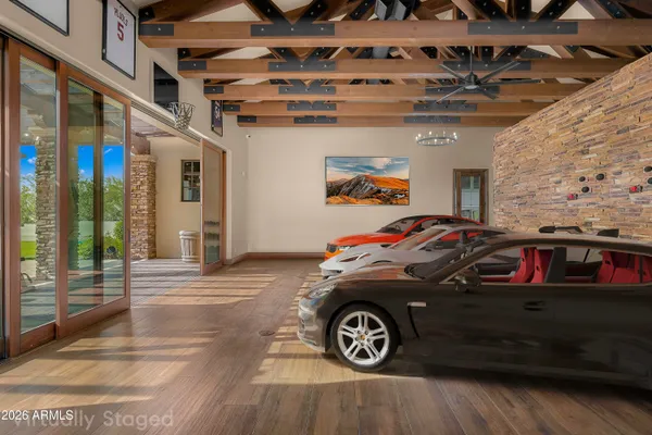 a car parked in front of a building