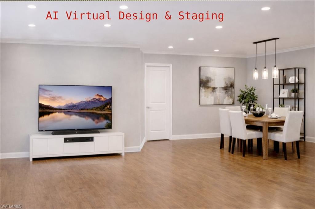 102 Siena Way, Unit 1304 Naples, FL 34119 - Photo 6 of 20 Living and Dining Room using AI Virtual Design & Staging