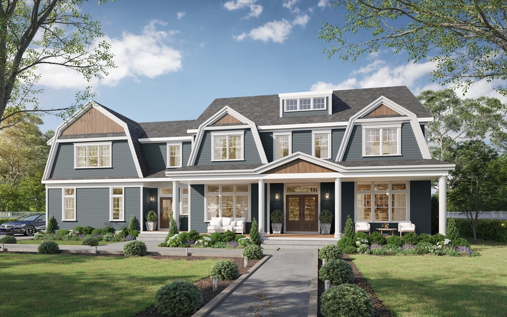 front view of a house with a yard