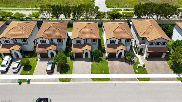an aerial view of multiple houses
