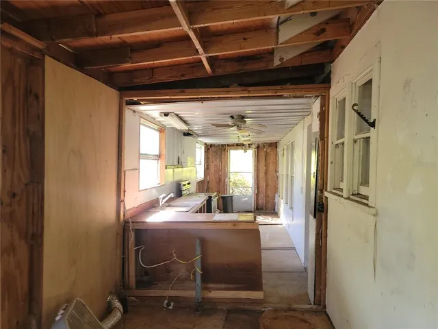 a view of a yard with a tree